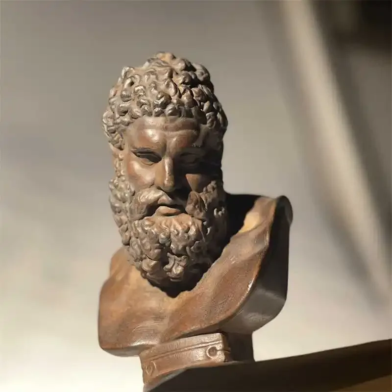 Roman Art Sculpture Hercules Half-length Portrait Abstract Character  Decorative Figurines Home Decoration Accessories