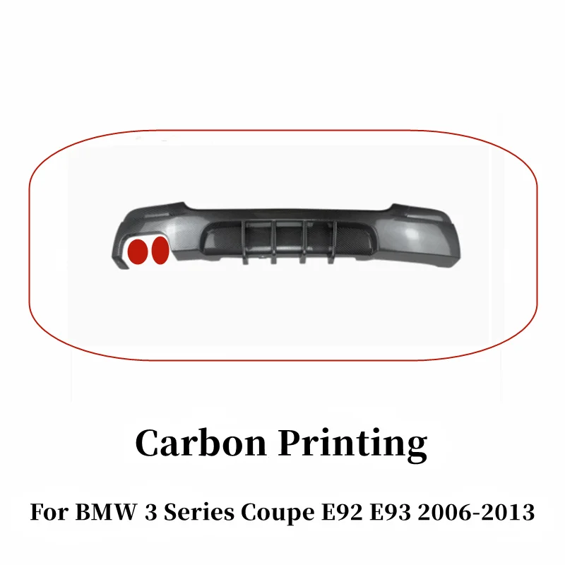 Achterbumper zwarte diffuser splitter spoiler met LED verlichting exterieur bodykit voor BMW 3 Serie Coupé E92 E93 2006-2013