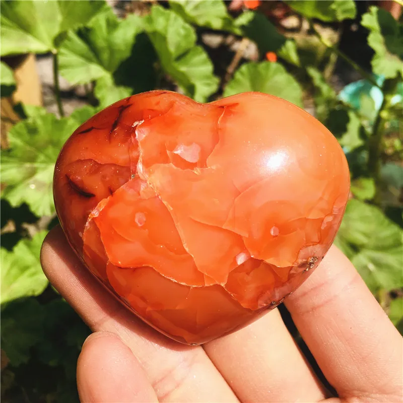 Natural Red Agate Geode Crystal Druzy Heart Shape Love Carving Crystal Home Decoration Reiki Rock Spiritual Gifts