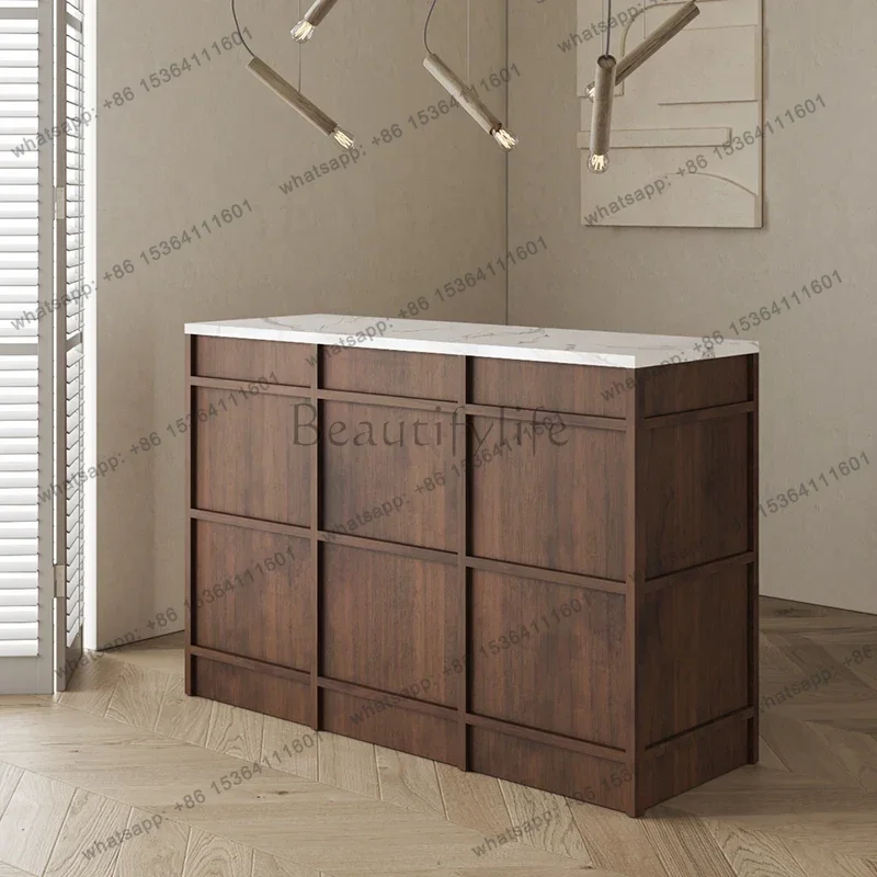Light luxury high-end Chinese retro beauty flower shop small counter front desk