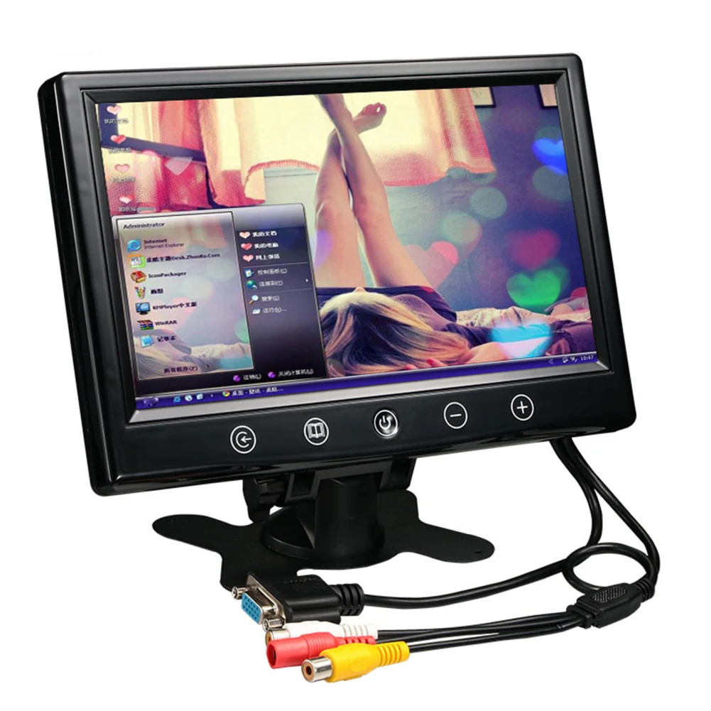 

9-Inch High-definition Car Monitor Screen 3 Video Inputs Rearview Camera Parking Assistance Monitors VGA Display 9-35V Vehicle