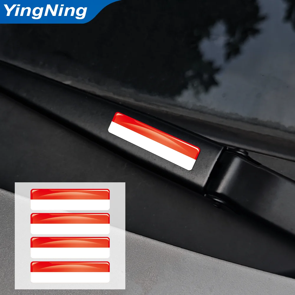 

4PCS Indonesia Flag Car Sticker 3D Resin Domed Decal Indonesian National Emblem for Auto Moto Helmet Laptop Decor Accessories