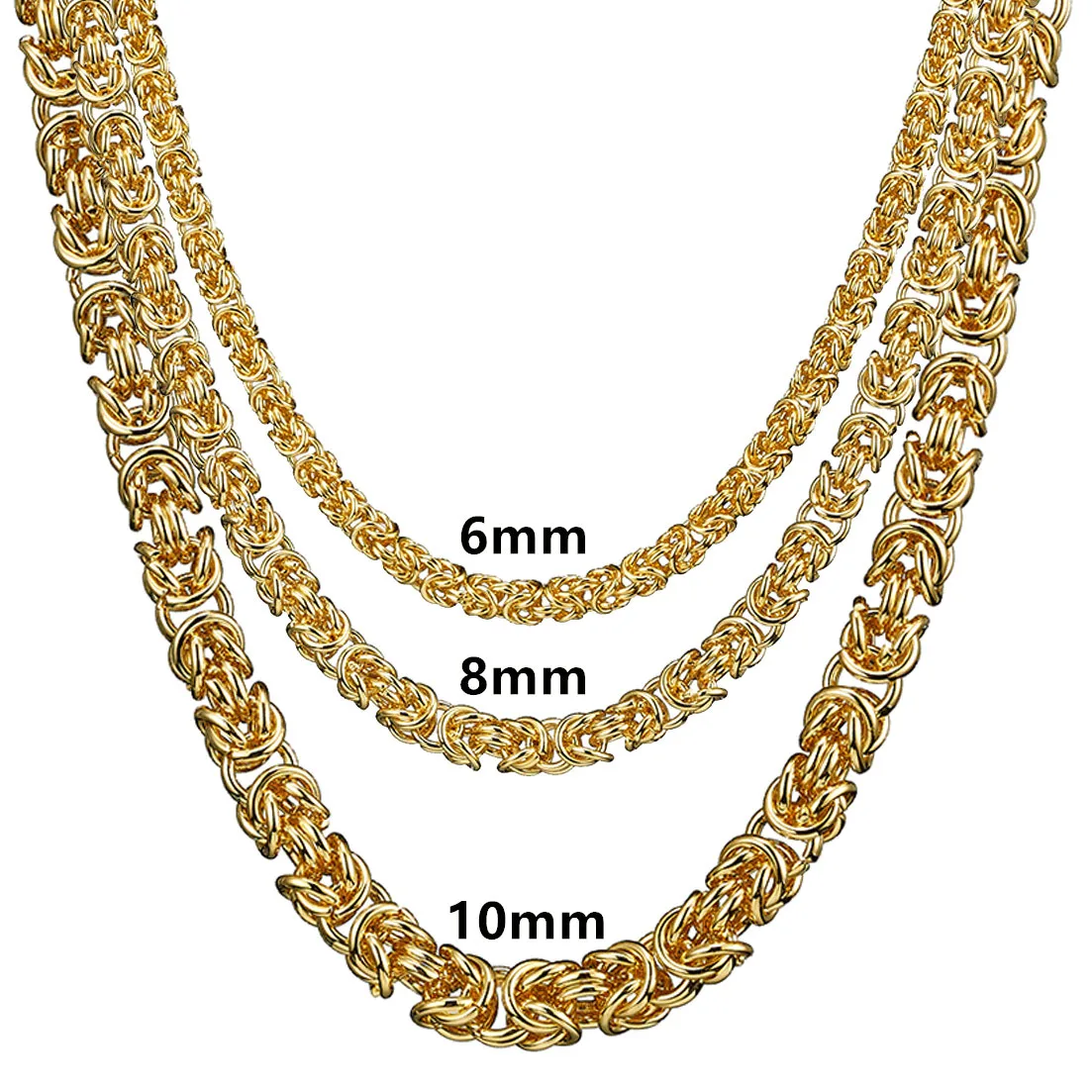 

Wholesale 316L Stainless Steel Byzantine Round Chain Men's and Women's Fashion 6mm 8mm 10mm Necklace Jewelry