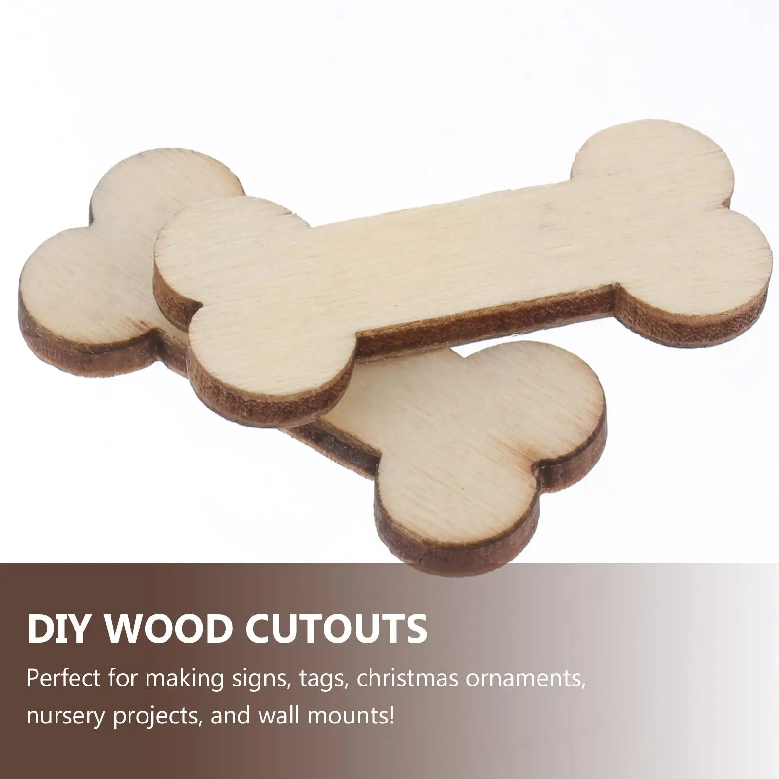 

50 Pcs Bone Crafts 3x14x03cm Unfinished for DIY Christmas Nursery Wood Crafts Wall Signs Tags Sewing Accessories