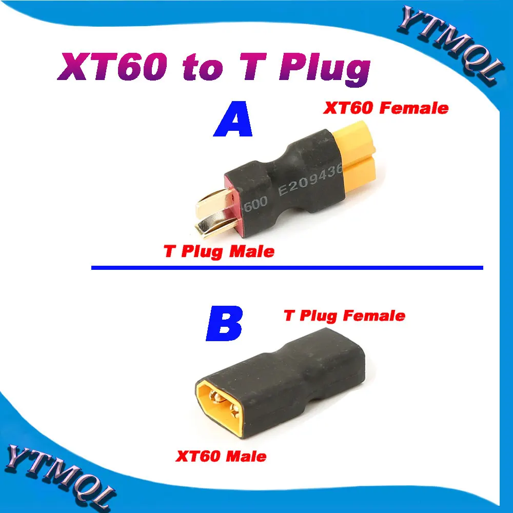 2-10Pcs XT60 to T Plug Female Male Connectors Banana Plug RC Lipo Battery Control Parts DIY Adapter