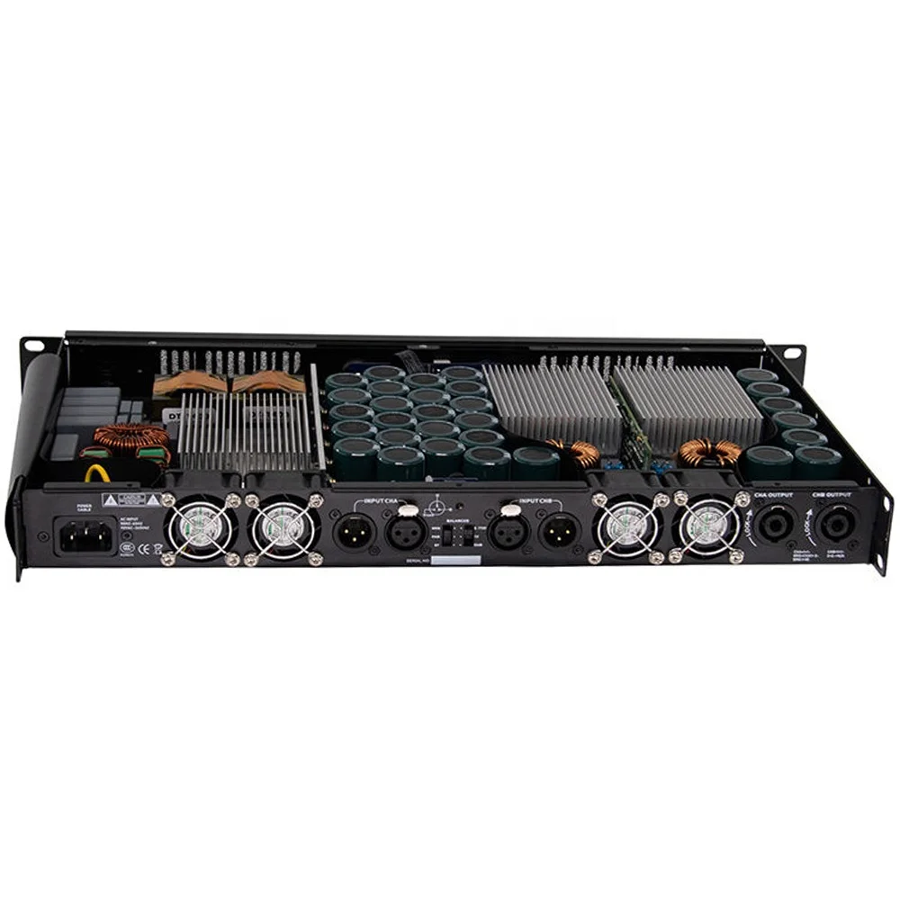 Lihui Professional Class D 1200W Power Amplifier 1U  Large Capacity KTV Stage Outdoor Performance Bar High Power Audio Amplifier