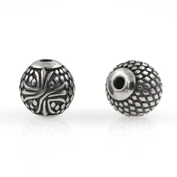 2mm Hole Round Ball Stainless Steel Beads Spacer Charms DIY Jewelry for Bracelet Necklace Wholesales 4pcs