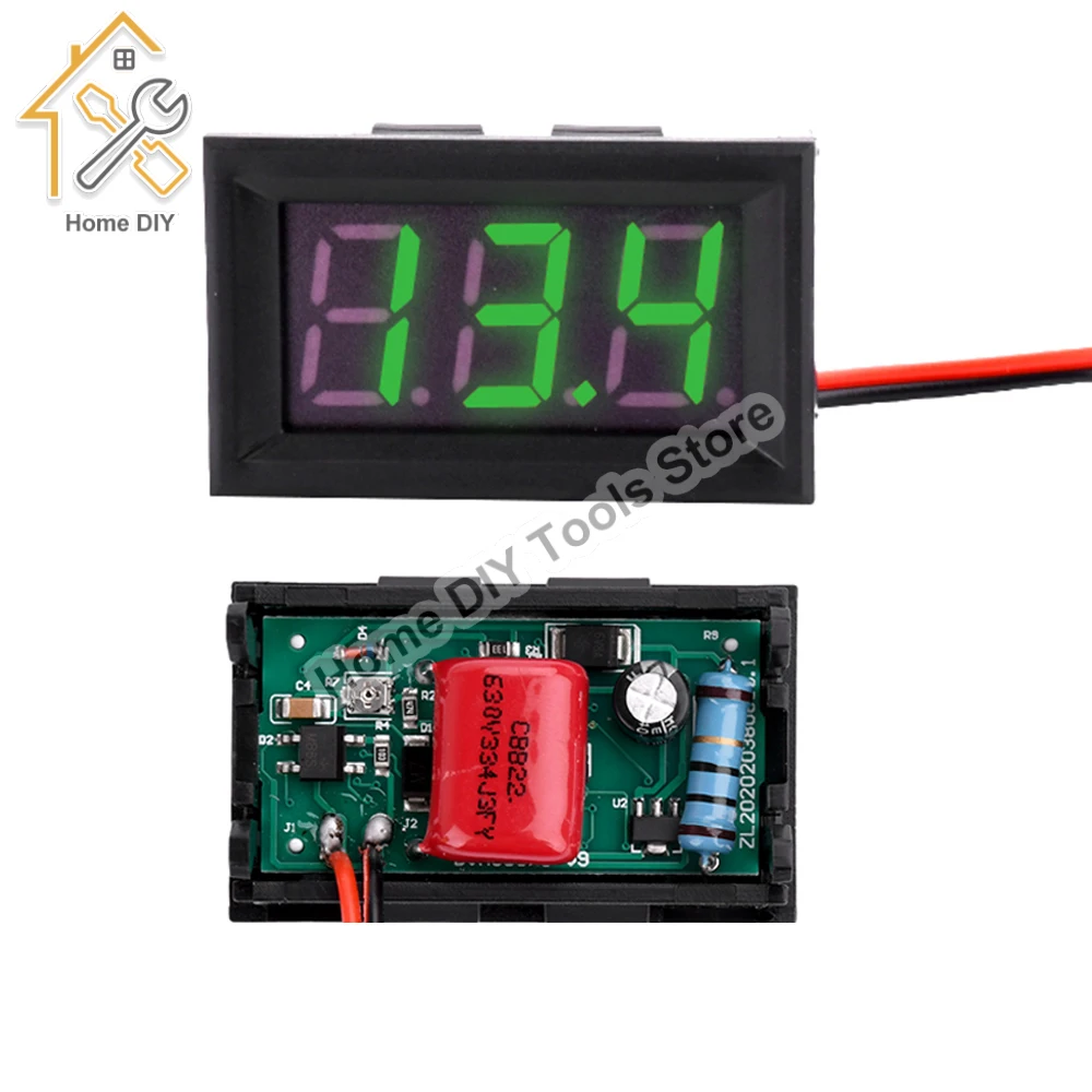 AC 70-500V 0.56 Digital Voltmeter Voltage Meter Red/Blue/Green 110V 220V 380V LED Display Voltage Tester