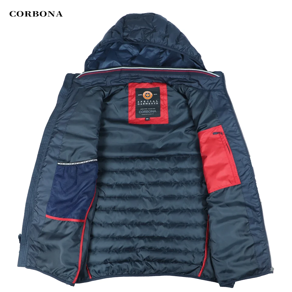 CORBONA 2023 Men Jacket Lightweight Long Sleeve Oversized Autumn Coat Windproof Outdoor Pockets Casual Windbreaker Winter Parka