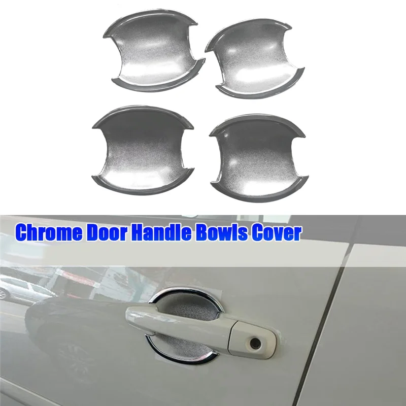 1Set Chrome Door Handle Bowls Cover for Mitsubishi Pajero Sport 2012-2014 Exterior Door Puller Trim Car Styling