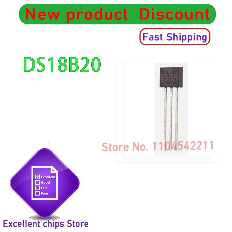 High Quality DS18B20 18B20 DS18B20+ TO-92 Temperature Sensor Digital Sensor TO-92-3 10PCS/LOT