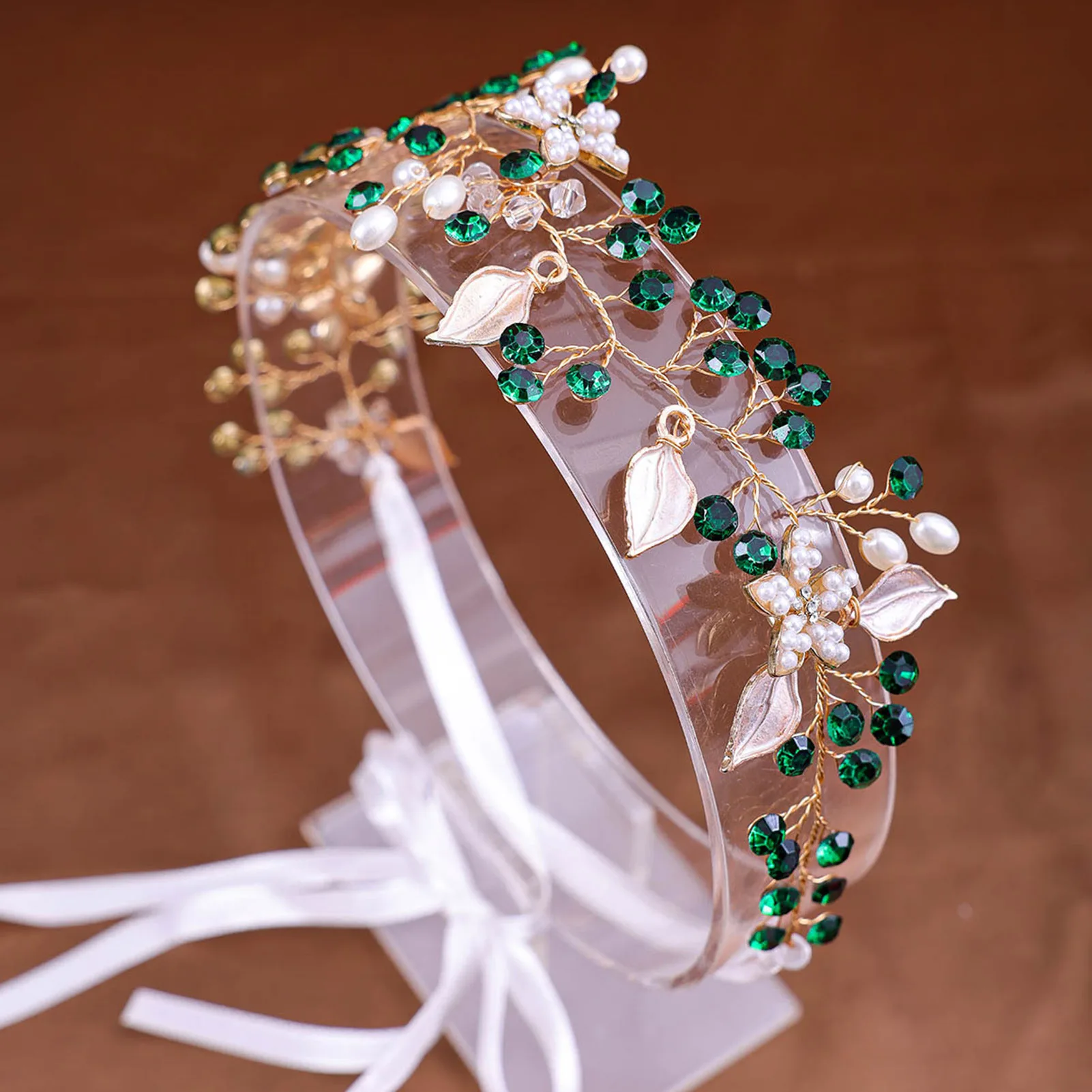 

Girls Tie Up Hair Hoop with Rhinestone Decor Women Wedding Headpieces Ornaments for Banquet Wedding Masquerade