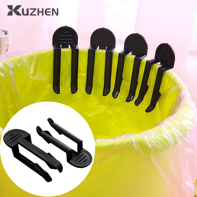 

2pcs Practical Plastic Garbage Bag Clip Fixed Waste Holder Rubbish Clip Trash Can Clamp Kitchen Bathroom Gadgets