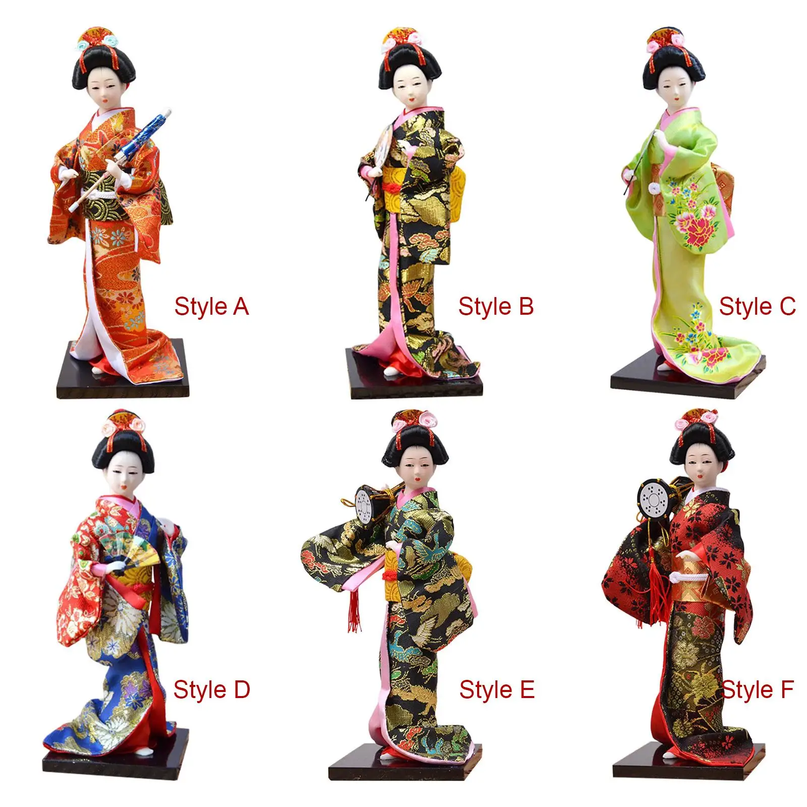 Japanese Geisha Oriental Doll Handmade Collectible Figurine Asian Geisha Doll Folk for Tabletop Decoration Kids Gift