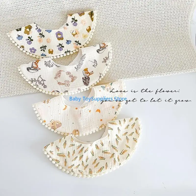 

R1WF Feeding Bibs for Infant Toddlers Newborns Waterproof Bibs 4 Layer Saliva Towel