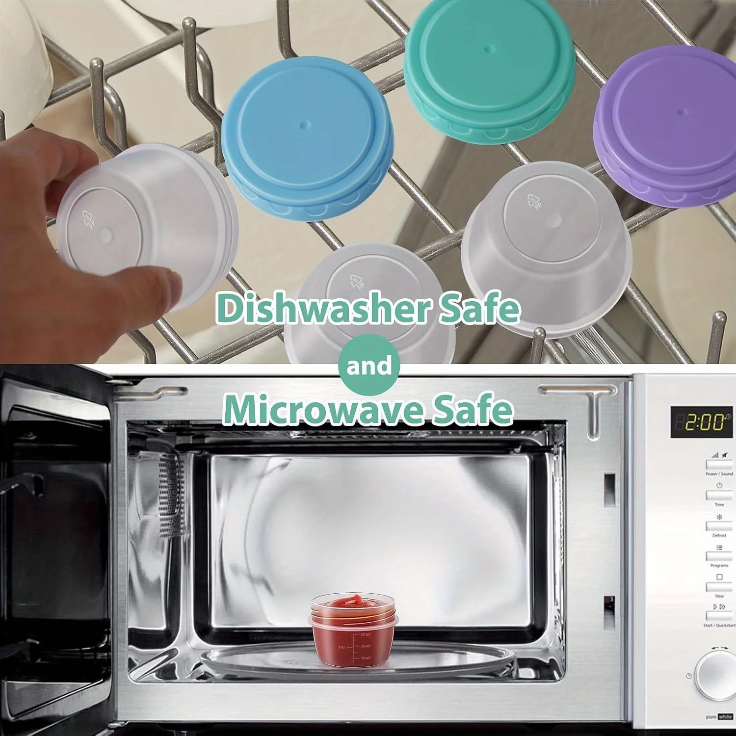 1-6 Pack 2.7 OZ Salad Dressing Container to Go with lids Tiny Condiment Containers Small Sauce Containers for Lunch Box