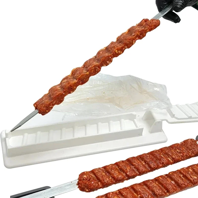 

Single Row Kebab Maker BBQ Meat Skewer Making Machine Reusable Plastic Barbecue Skewer Maker Kebab Preparation Camping BBQ Tools