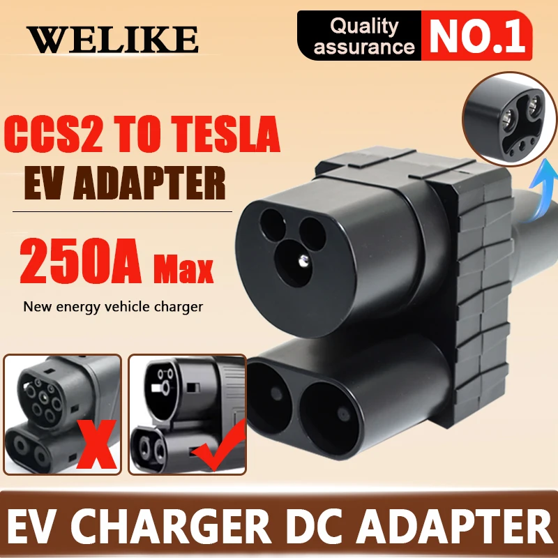 

CCS2 To Tesla EV DC Fast Charger Adapter 250A CCS2 Combo To Tesla Convertor for Tesla Model 3 Y X S
