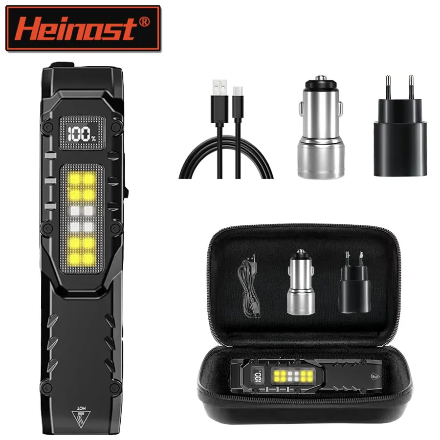 Portable New Tactical Flashlight With Side Light/Clip Multifunctional Rechargeable Waterproof Emergency Work light Outdoor