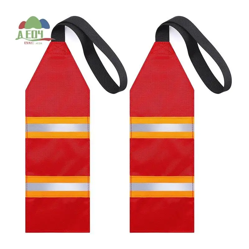 AED4-2PCS Reflective Kayak Safety Flags, Travel Flag For Boat Trailer Towing Warning Flag With Webbing
