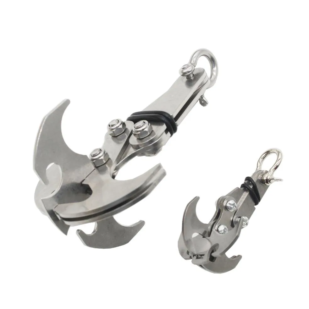 

Stainless Steel Folding Grappling Hook - Durable & Deployment, Versatility in Outdoor Adventures & Emergency Tool for Hiking