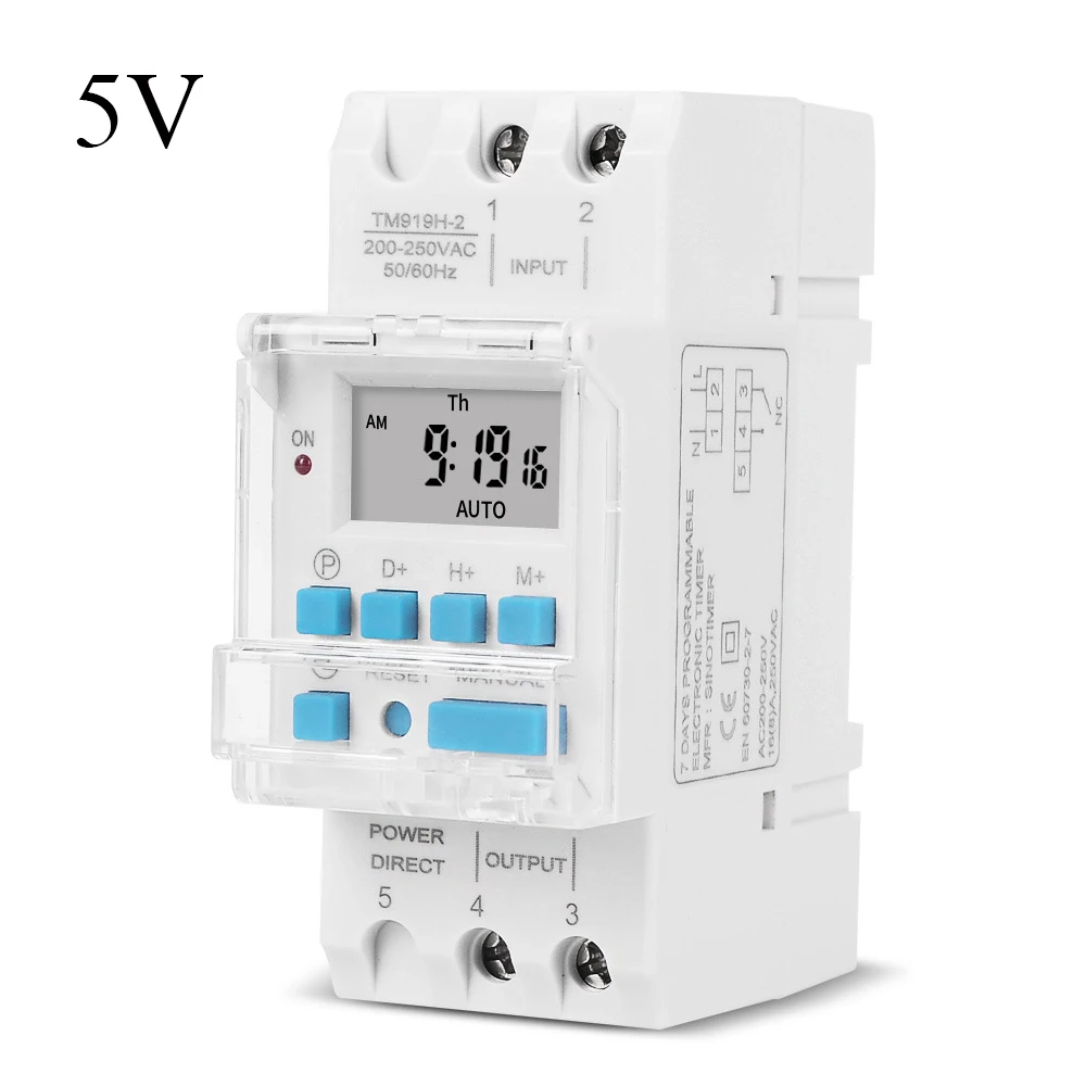 5V/12V/24V/110V/220V/85-265V Guida DIN Uscita di tensione Interruttore digitale Temporizzatore Relè orologio elettronico con batteria sostituibile