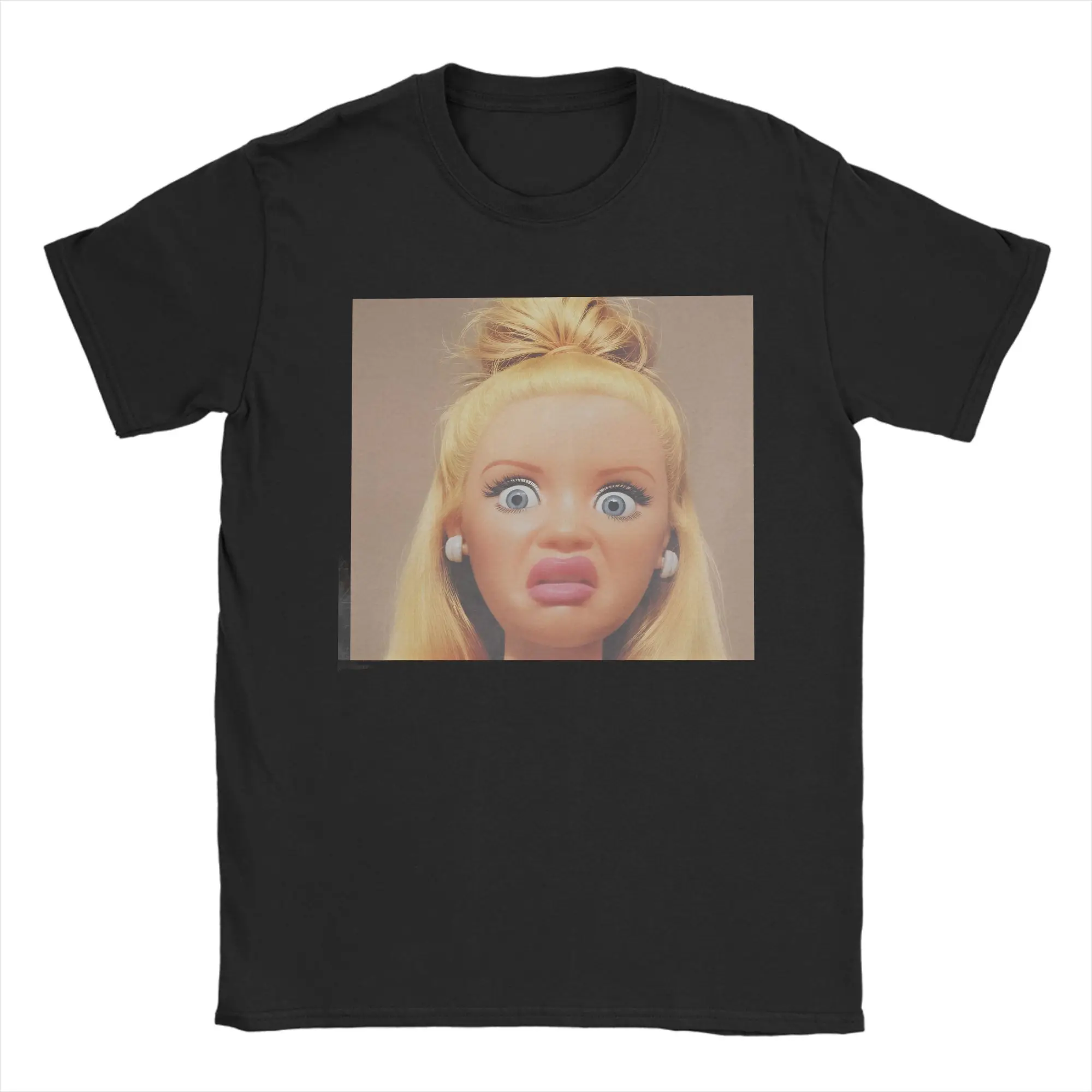 Funny Doll Print Pure Cotton T Shirt For Couple Summer  Y2K Basic T-Shirts O-Neck Trending Tee Shirt Oversized Design Tops