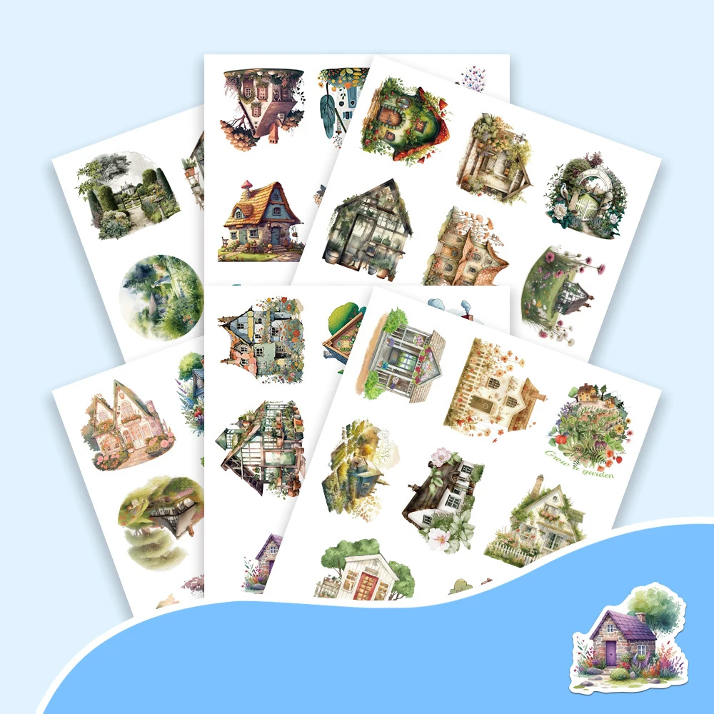 10/30/50 قطعة لطيف الجمالية الكرتون حديقة كوخ الكتابة على الجدران ملصقات الشارات المحمول الهاتف حقيبة لاصقة تزيين الاطفال اللعب