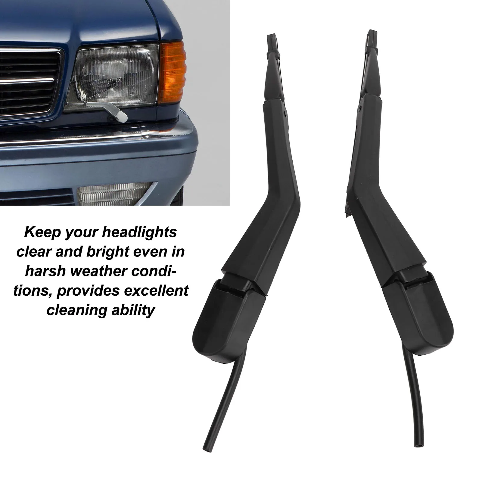 Headlight Wiper Arms A1268204544 Improved Safety  Construction Long Lasting Sensitive Wear Resistan for W126 1979 To 1995