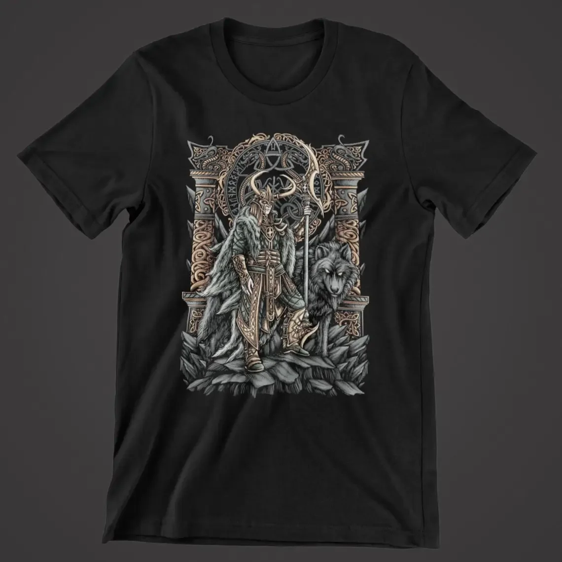 

Norse Myth Loki and Fenrir T-Shirt 100% Cotton O-Neck Summer Short Sleeve Casual Mens T-shirt Size S-3XL