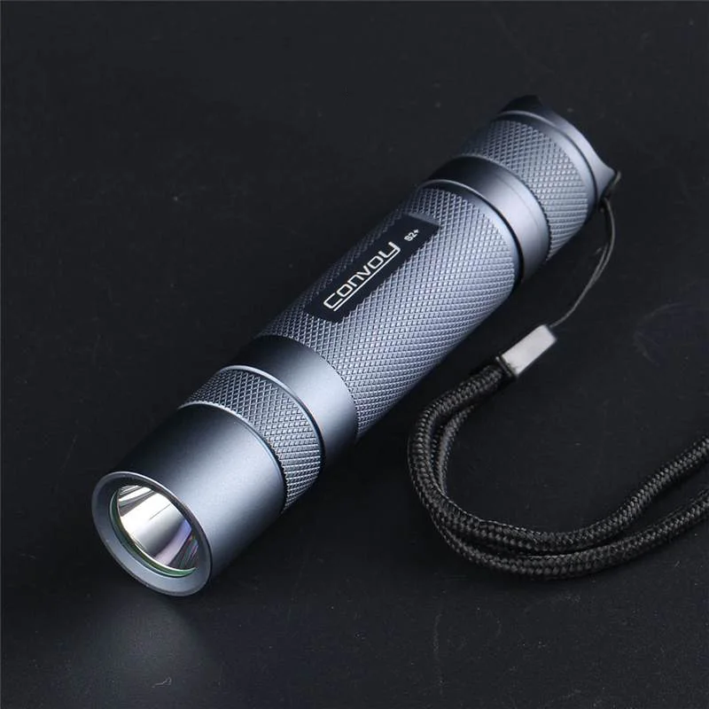 Convoy S2 Plus Flashlight with 519A R9080 Lanterna Led Torch Light 18650 Flash Light Fishing Lamp 5A 12 Groups Orange Peel