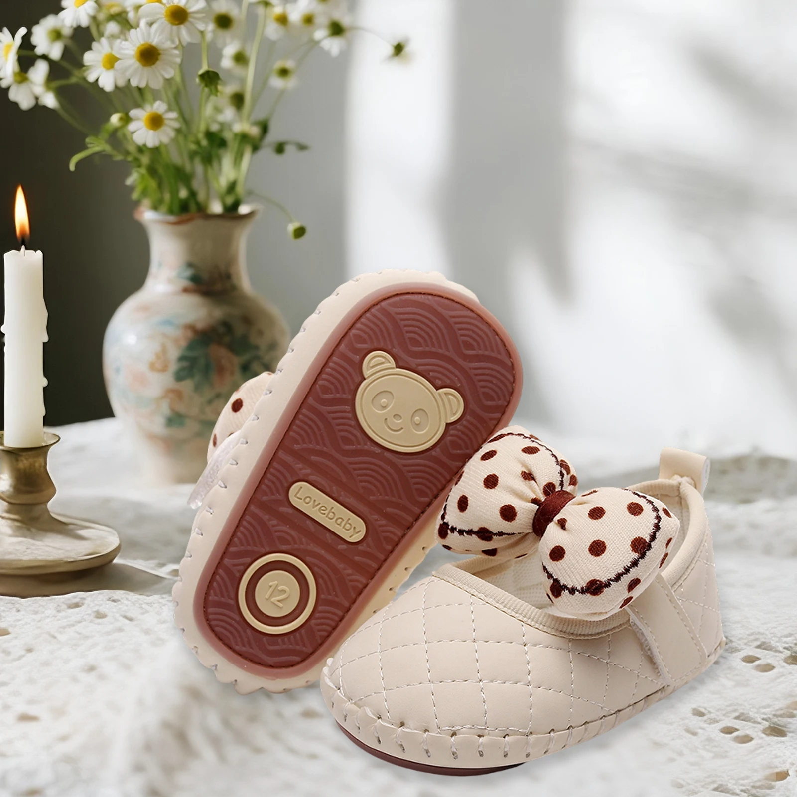 

Обувь принцессы Blotona для маленьких девочек, обувь для первых ходунков из мягкой искусственной кожи с бантом и нескользящей подошвой, обувь для малышей