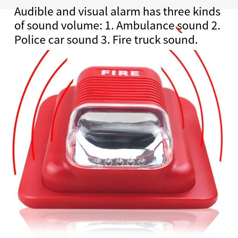

12V 24V Fire Alarm Warning Strobe Siren Horn Sound & Strobe Alert Security System for Home Office Hotel Restaurant