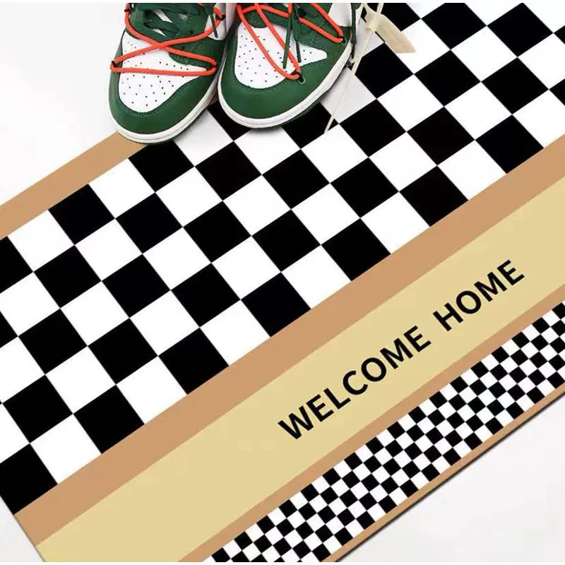 Small Carpet Checkerboard Green And White Modern Simple Creative Instagram Wind Moroccan Niche Living Room Must Have 2021 New