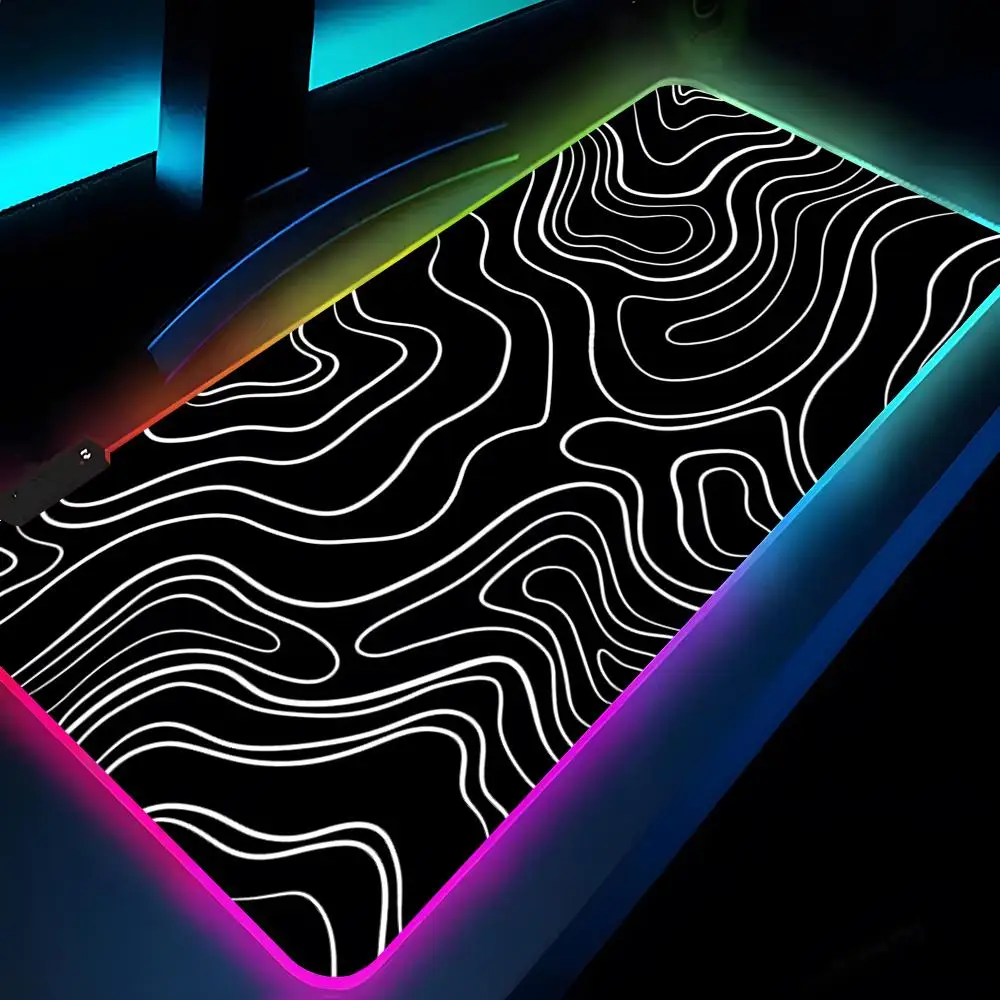 

Топографический коврик для мыши Rgb Xxl, коврик для ноутбука, игровой коврик для мыши, клавиатура с подсветкой, геймерская девушка, настольные коврики, стол