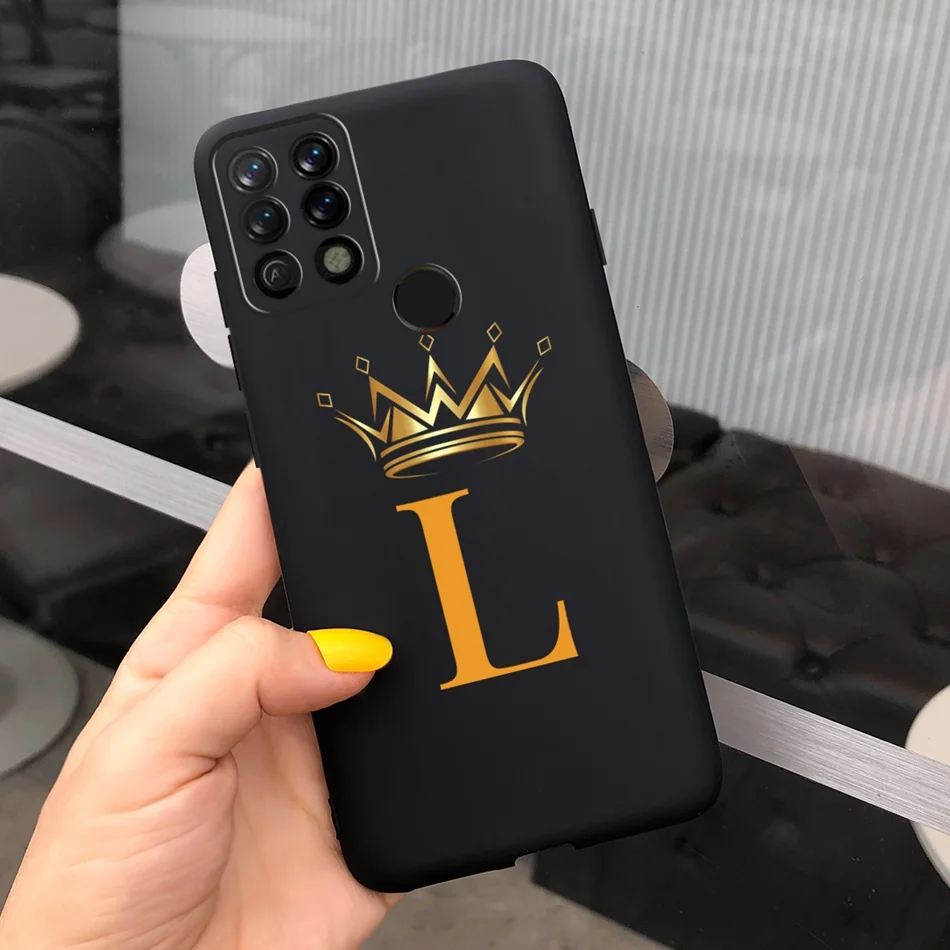 Fashion Initial Letter Case For Tecno Pova 2020 LD7 LD7j Pova2 Pova3 Soft Silicone Cover Cases For Tecno Pova 2 3 LE7 LE7n LF7n