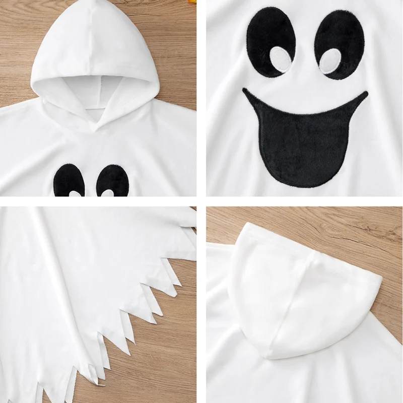 Capa de Halloween para niños, ropa de Festival, abrigos blancos cómodos para niños