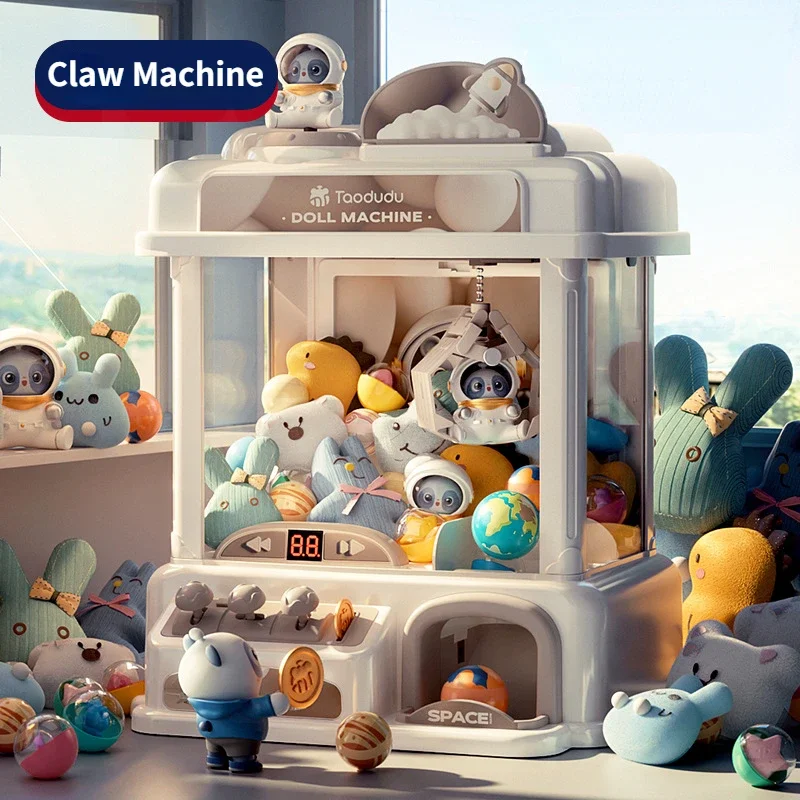 Mini Claw Crane Machine Toys Children Automatic Coin Operated Play Game Doll Machines with Music Kids Christmas Birthday Gifts