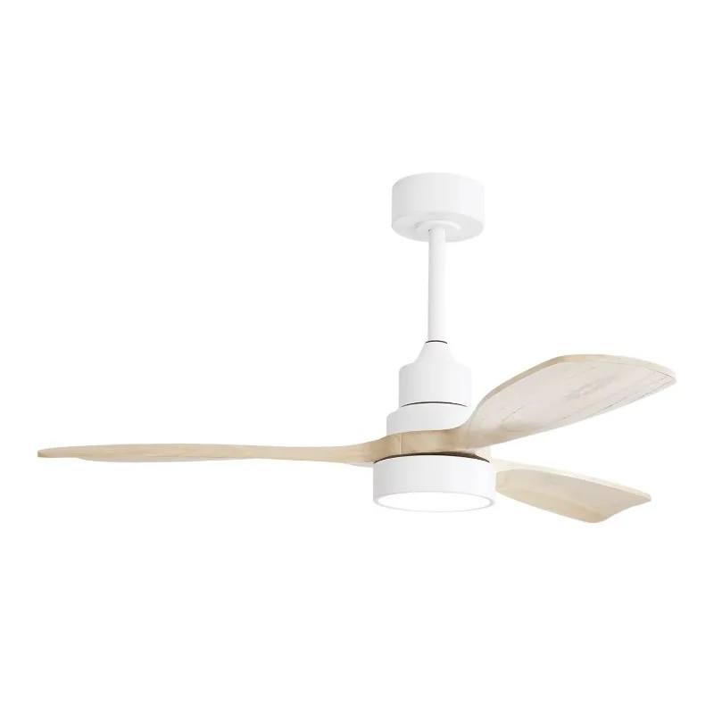

48-Inch solid wood LED ceiling fan with dimmable function and 6-speed reversible DC motor