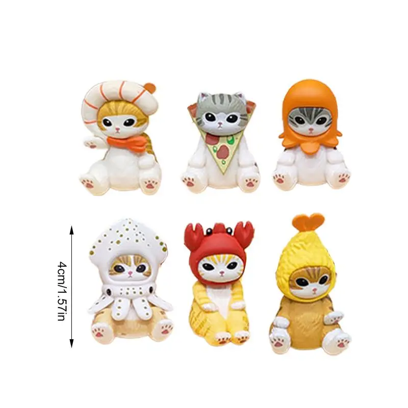 Ms Cats Figures Fried Shaimp Gashapon Cosplay Action Figures Tempura Cute kittens Dolls Model Toys Gifts for Kids Random Style