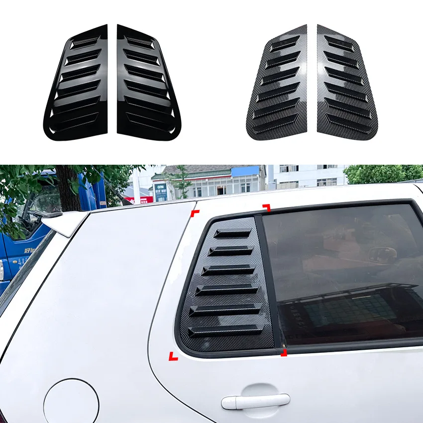 For VW Golf 4 MK4 1997 1998-2006 Car Rear Window Shutter Cover Trim Window Louver Side Vent Trim Auto Accessories Gloss Black