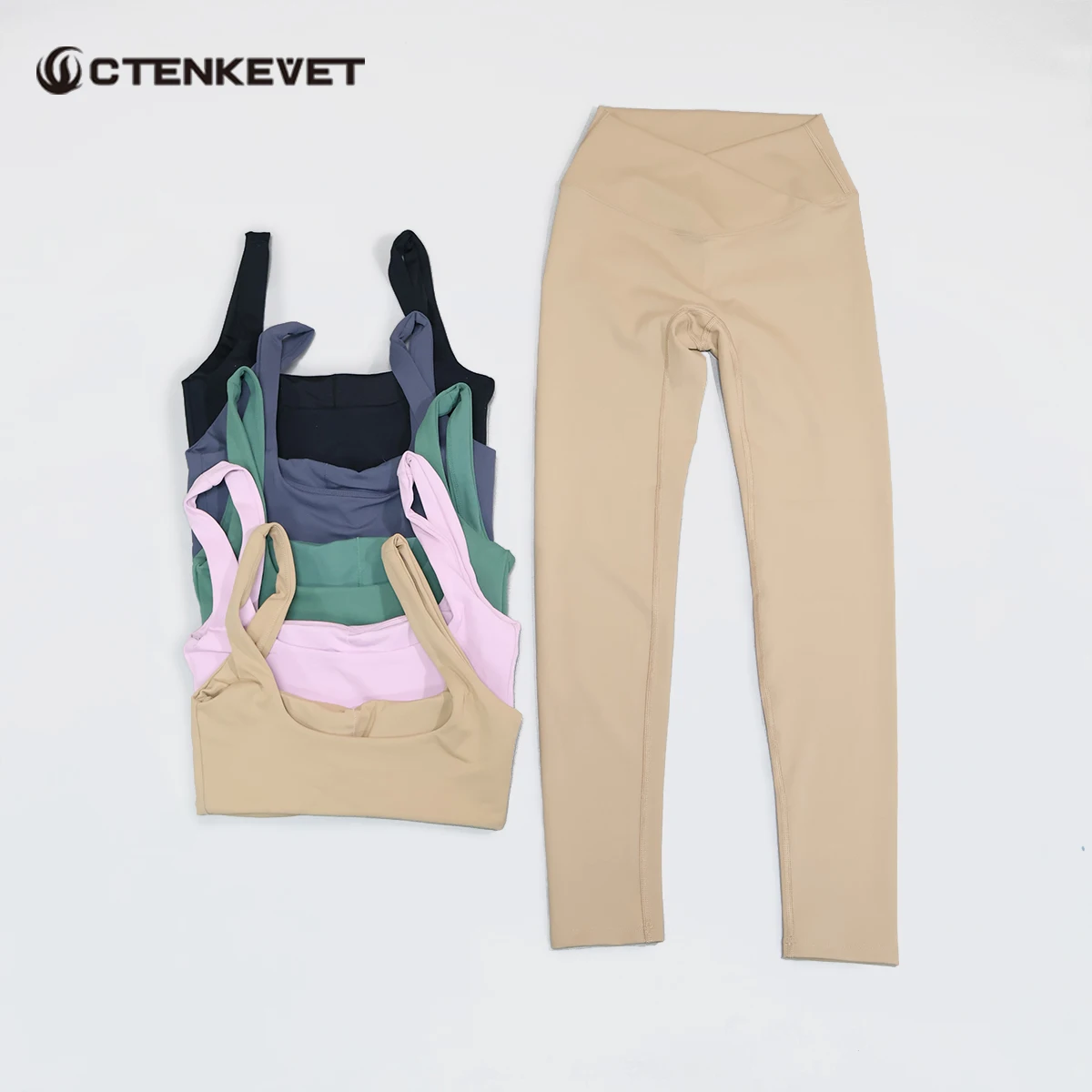 

Ctenkevet New Summer Women's Sports Bra and Crop Top Set - Workout Wear Casual Two-Piece Set Yoga Clothing Women's Apparel