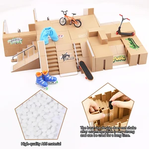 DIY 핑거 스케이트 보드 데크 램프 세트 프로 지판 미니 스케이트 파크 키트 미니 스턴트 핑거 보드 스케이트 트레이닝 어린이 선물 10 최고의 판매 지판 장애물 - №3