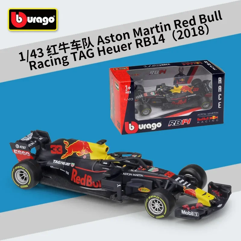 Bburago 1:43 2018 Aston Martin Red Bull Racing TAG Heuer RB14 racing Alloy Diecast Model car collection gift toys B825