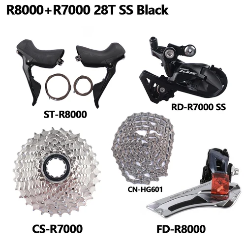 Imagen 2 del producto Grupo Shimano 105 Ultegra R7000 R8000 2x11s juego de bicicleta de carretera CS 12-25T/11-28T/11-30T/11-32T/11-34T actualización de 5800