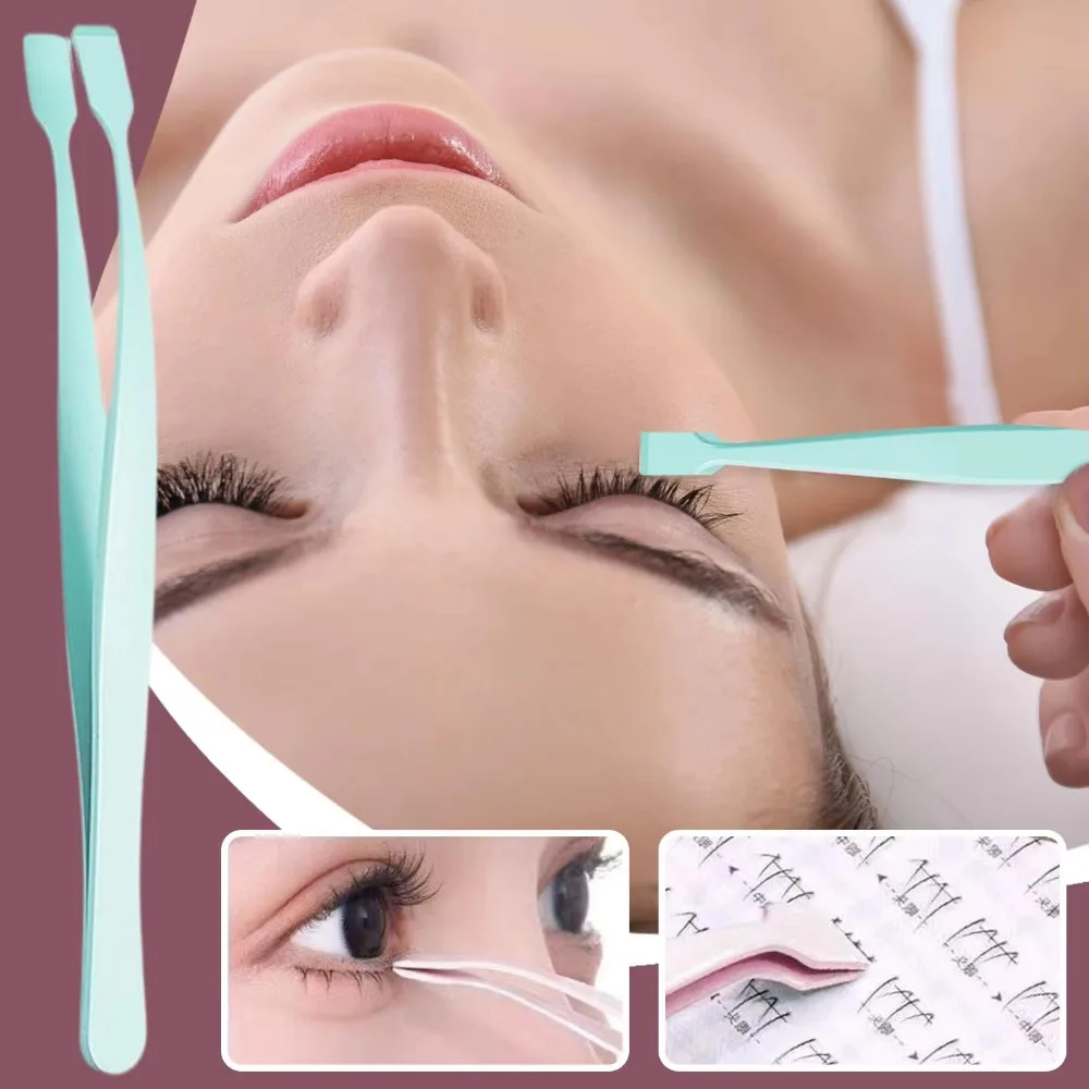 Precise Professional Makeup Tool Lash Applicator Tool Eyelash Cluster Non Slip Applicator Tweezers for Travel Salon Separating