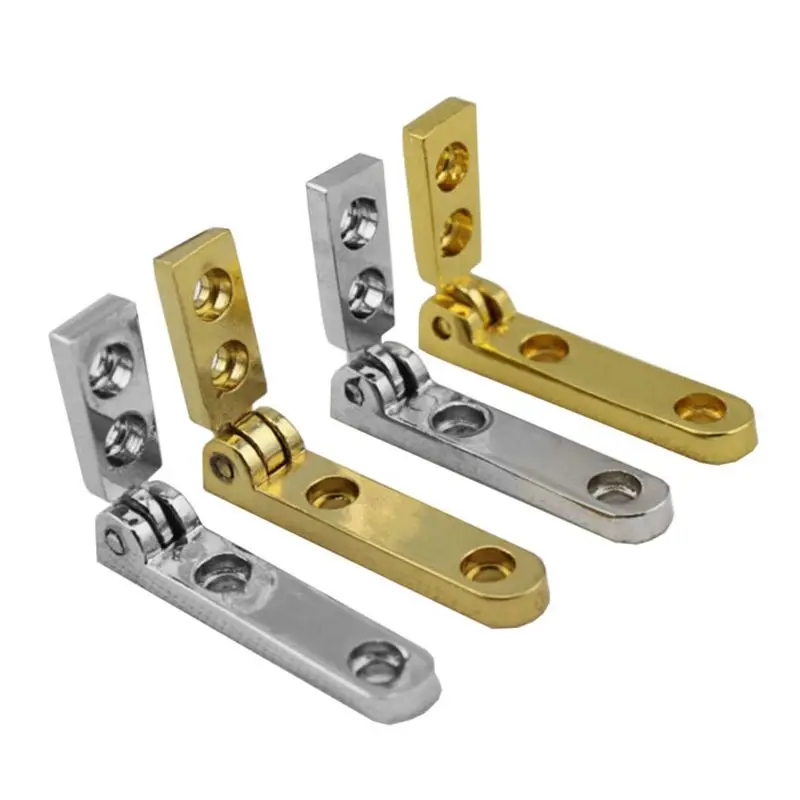 2Pcs/lots 90 Degree Furniture Hinges Gold/Sliver Zinc Alloy Wood Box Mini Hinge Support For Jewelry Ornament Boxes Hinge Parts