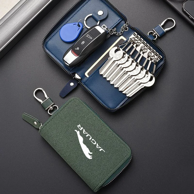 

Car Key Bag Cover Case Card Coin Wallet For Jaguar XE XF E-Pace F-Pace A9 A8 A9 X8 XJ XFL XJL Guitar Auto Interior Accessories
