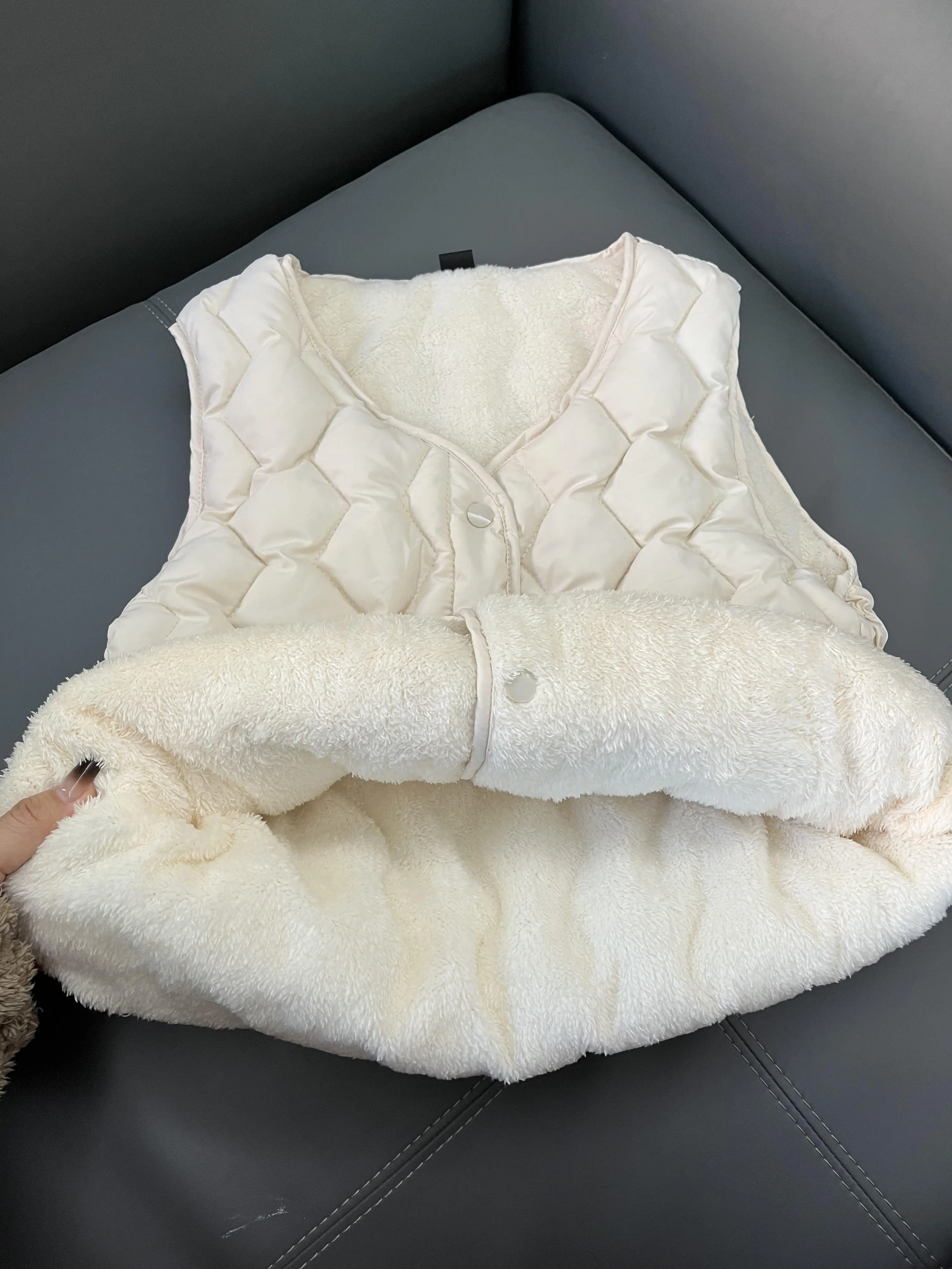 

Women's Sleeveless Solid Color Cotton Jacket Autumn Winter Warm Fashion Tops Slimfit Commuting Daily Soft Vests