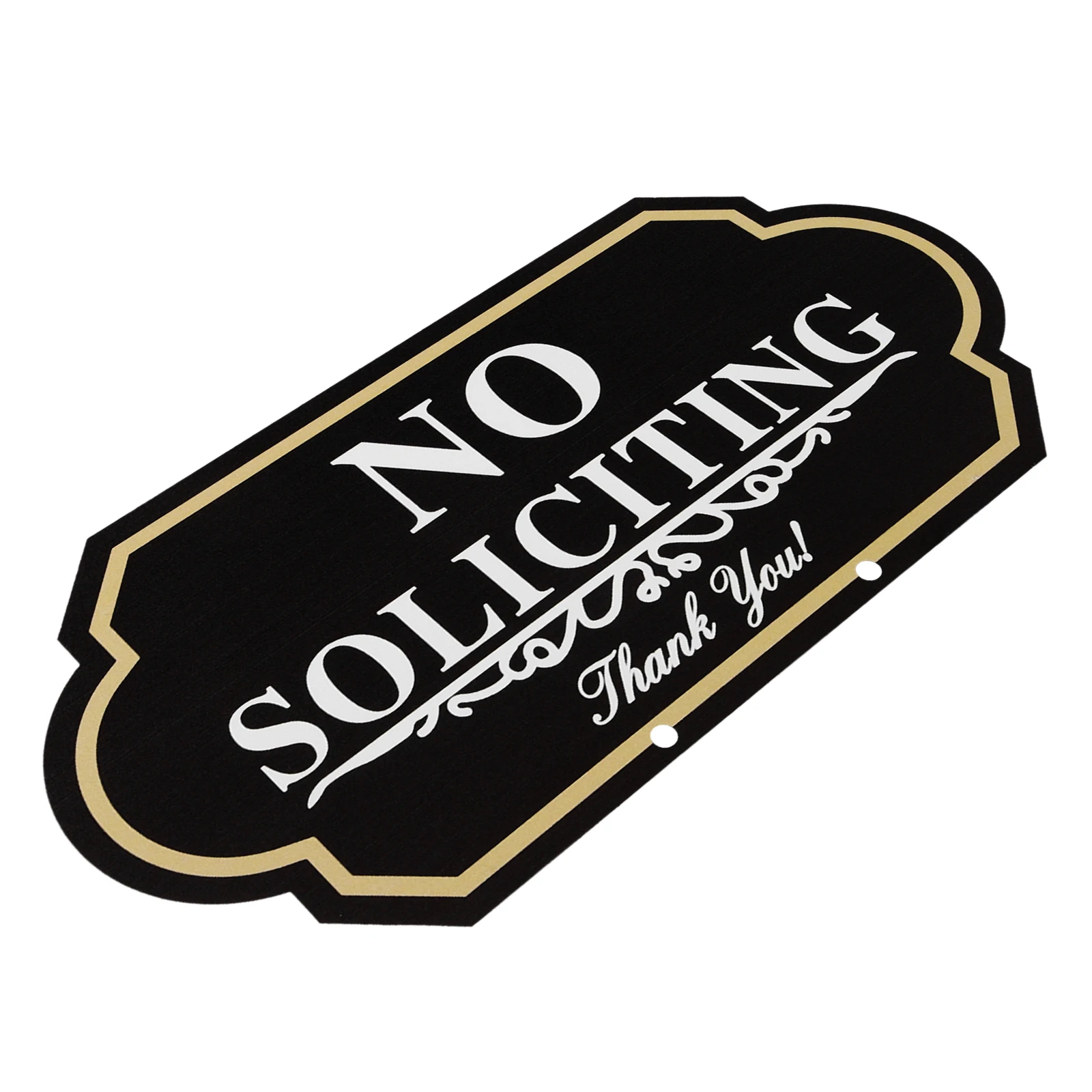 Aluminium No Soliciting Sign Outdoor Metal Warning Sign For Front Door House Gate Yard 12X18Cm Large Lettering